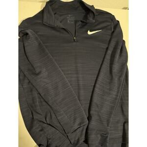 Nike Dri-Fit Men' Size Medium (M) 1/4 Zip Long Sleeve Pullover Dark Blue Shirt